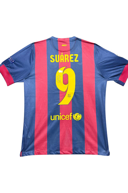 Maillot Authentique FC Barcelone Finale Champions League 2015 ,2e Triplé Historique signé par Luis SUAREZ et certifié par Beckett authentic-signatures