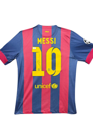 Maillot Authentique FC Barcelone Finale Champions League 2015 ,2e Triplé Historique signé par Lionel MESSI et certifié par Beckett authentic-signatures