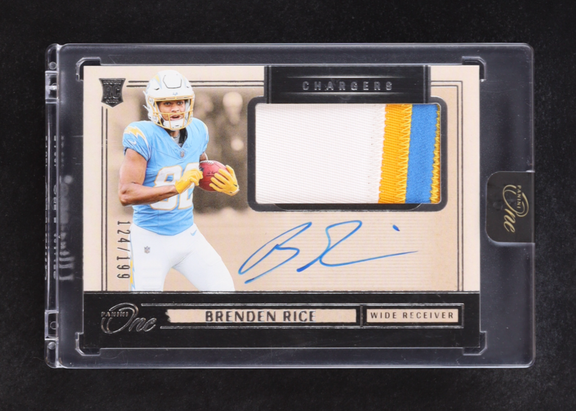 Brenden Rice 2024 Panini One Rookie Patch Autographs #29 RC #124/199 authentic-signatures