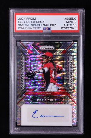 Elly De La Cruz Signed 2024 Panini Prizm Sensational Prizms Pulsar #43 #094/199 RC (PSA 9 | AUTO 10)