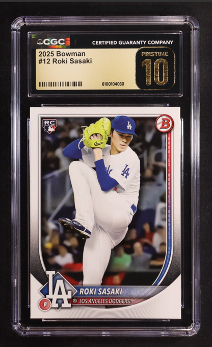 Roki Sasaki 2025 Bowman #12 RC (CGC Pristine 10) authentic-signatures