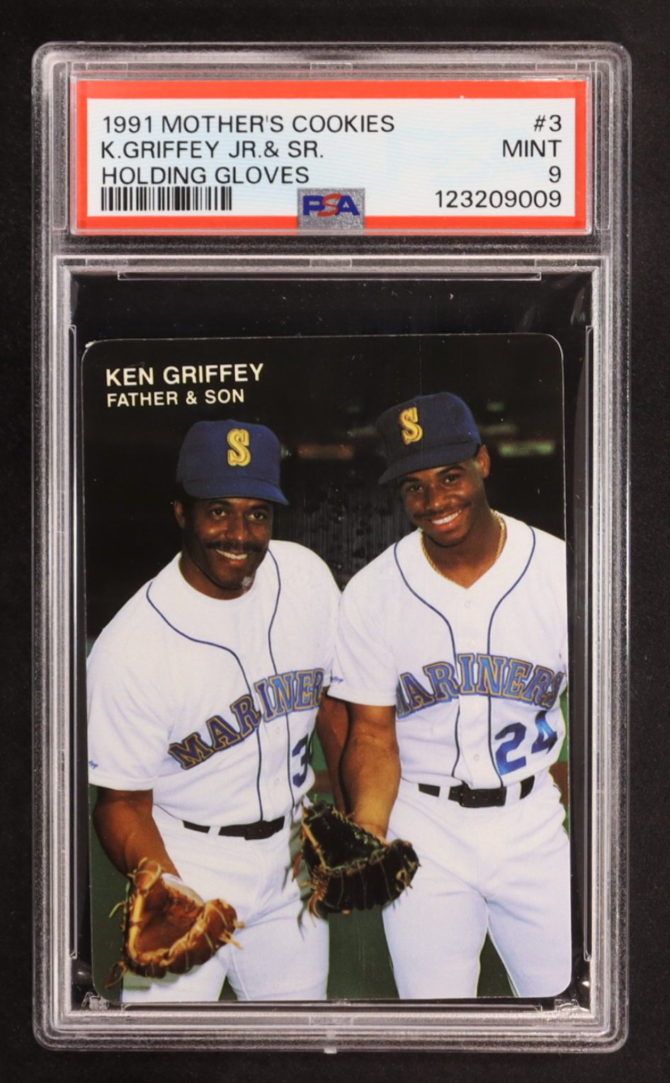 Ken Griffey Sr. / Ken Griffey Jr. 1991 Mother's Griffeys #3 (PSA 9) authentic-signatures