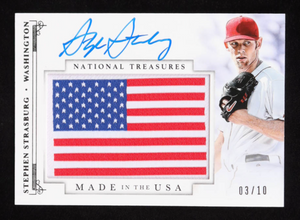 Stephen Strasburg 2014 Panini National Treasures Made In Autographs #54 #3/10 authentic-signatures