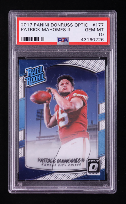 Patrick Mahomes II 2017 Donruss Optic #177 RR RC (PSA 10)