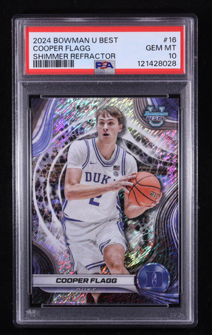 Cooper Flagg 2024-25 Bowman's Best University Shimmer Refractors #16 RC (PSA 10)