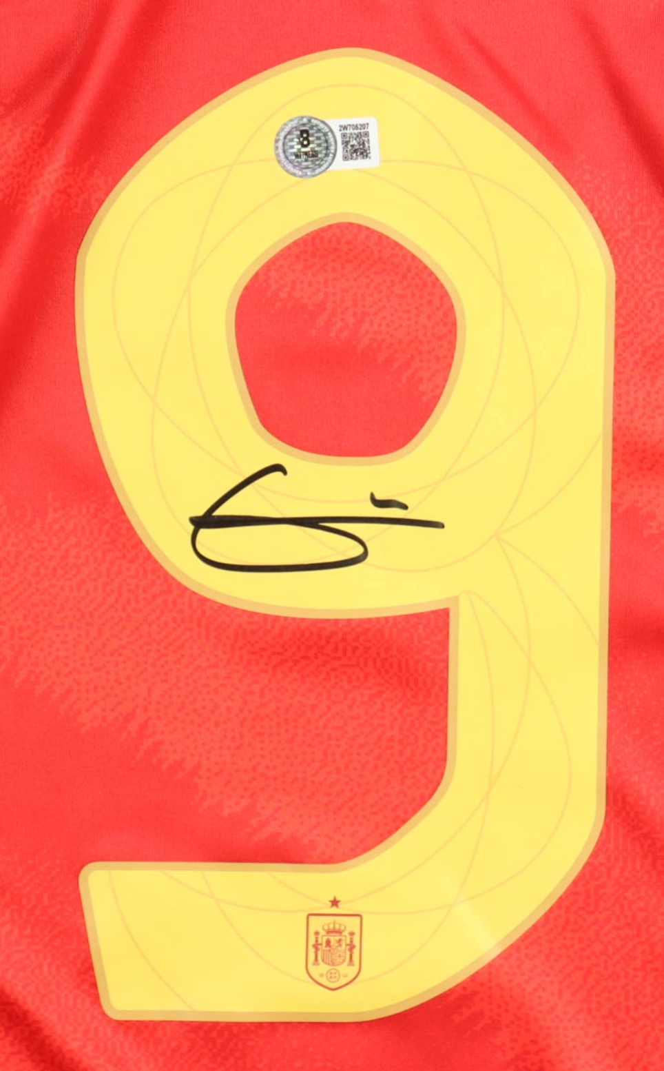 Maillot Domicile Edition Coupe du Monde 2022 Equipe d'Espagne signe par Gavi et Certifie par Beckett authentic-signatures