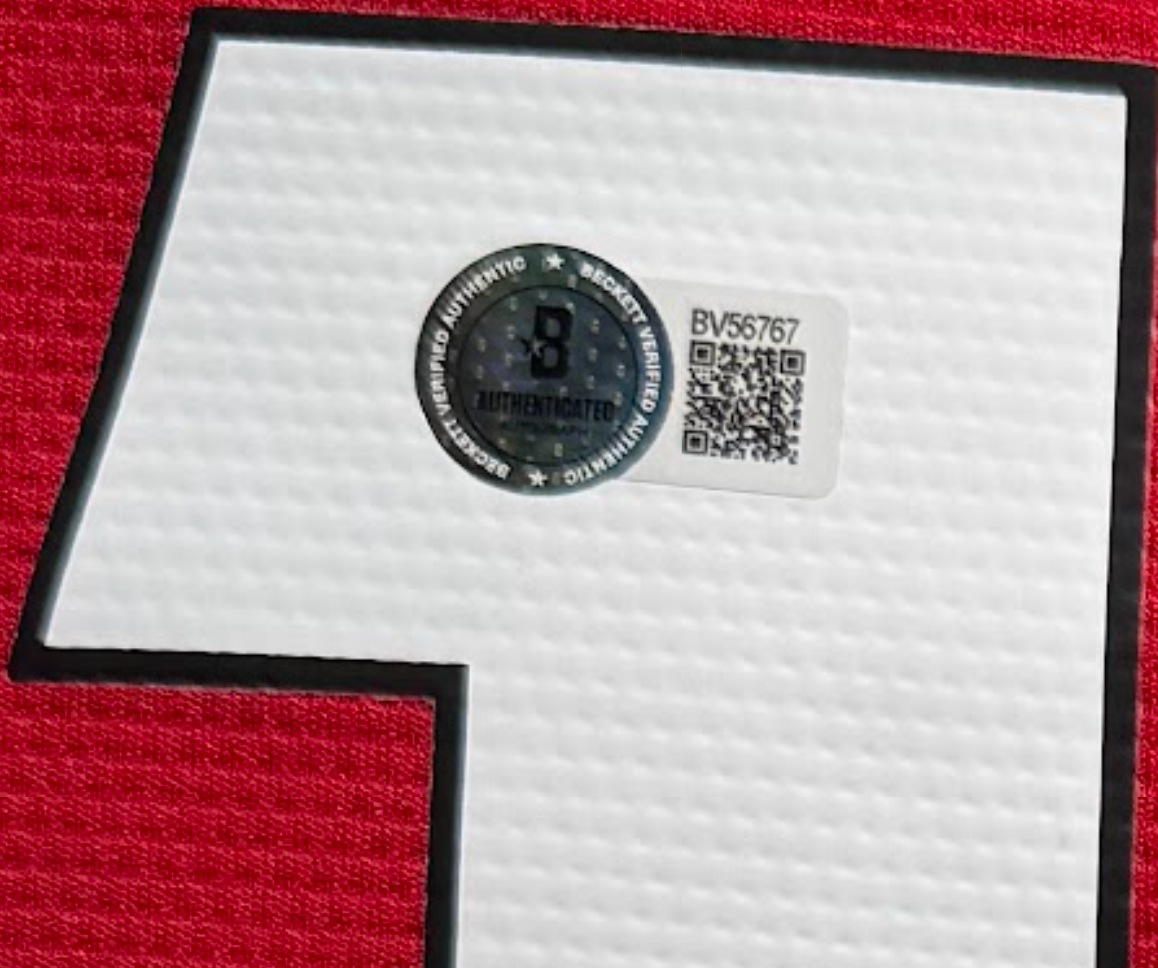 Pierre-Emerick Aubameyang Signed Home 2019-20 Arsenal Jersey, Certified by Beckett authentic-signatures Football Authentic...