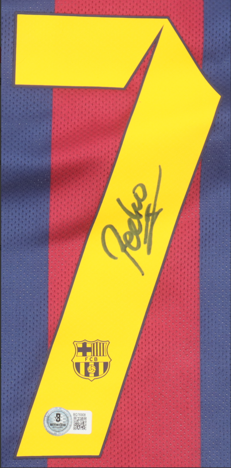 Pedro Signed Home 2008-09 FC Barcelona Jersey, Certified by Beckett authentic-signatures Football Authentic Signatures