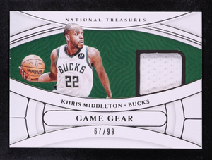 Khris Middleton 2021-22 Panini National Treasures Game Gear #27 #67/99