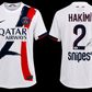 Achraf Hakimi signed PSG white jersey #2 PSA certified