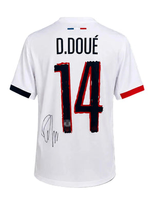 Désiré Doué Signed Paris Saint-Germain White Jersey, Certified by JSA