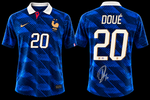 Désiré Doué signed France 2026 home jersey #20 PSA certified
