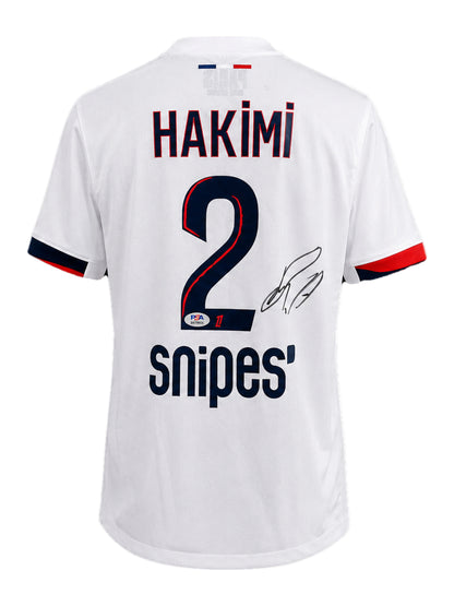 Achraf Hakimi Signed Paris Saint-Germain White Jersey, Certified by PSA