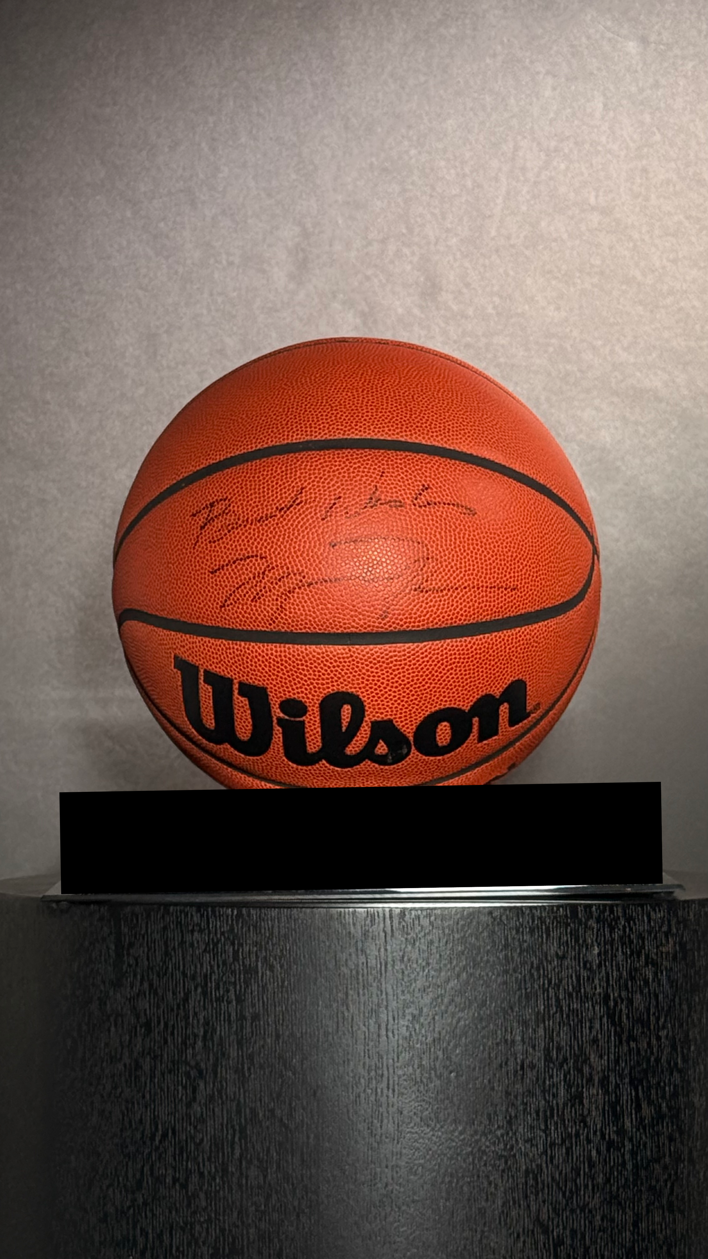 Michael Jordan Signed Wilson Basketball with Display Case,
“Best Wishes” authentic-signatures