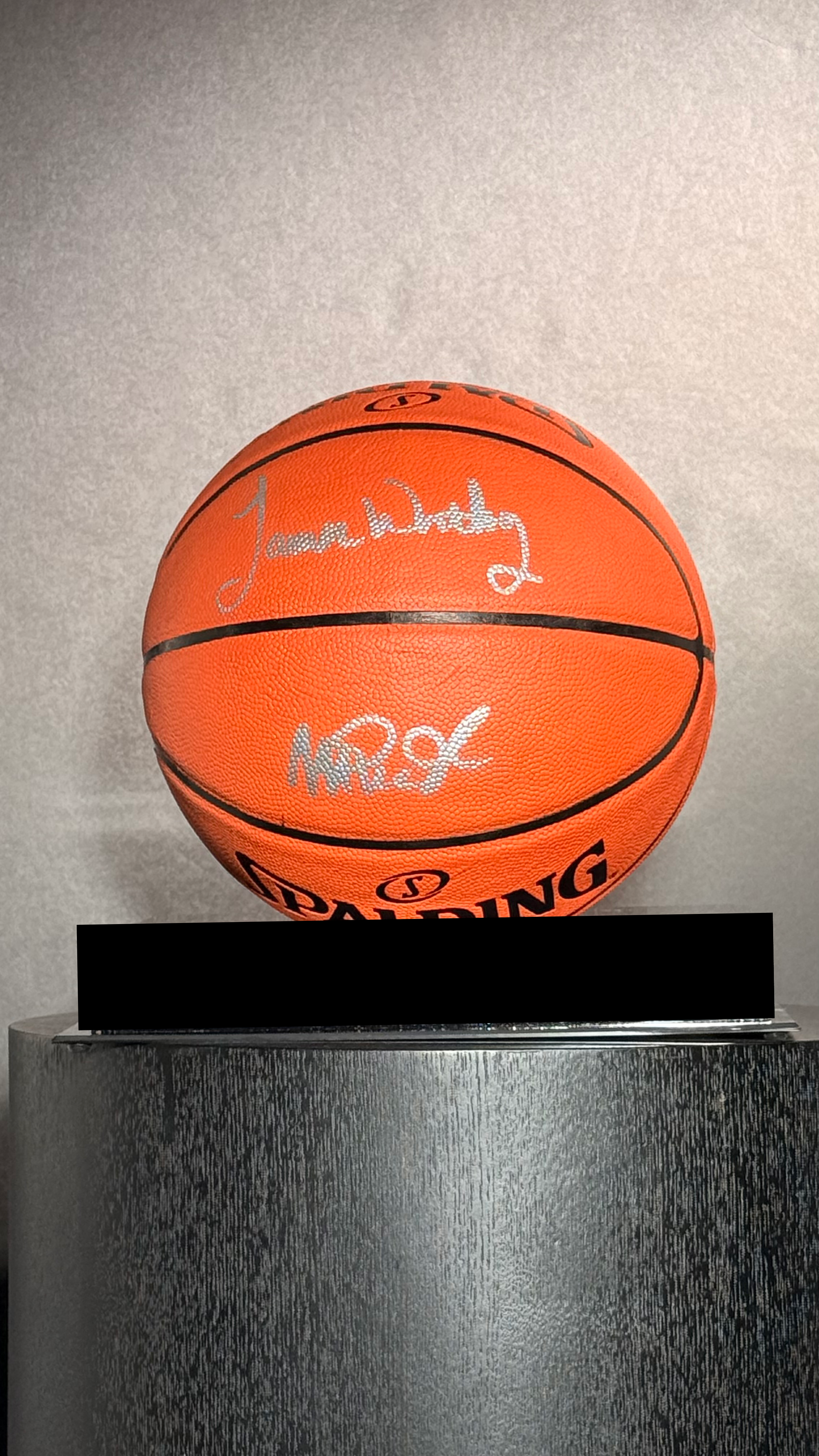 Magic Johnson and James Worthy signed basketball authentic-signatures