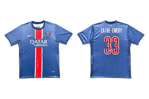 Warren Zaire-Emery Signed Home 2024-25 Paris Saint-Germain Jersey, Certified by Beckett